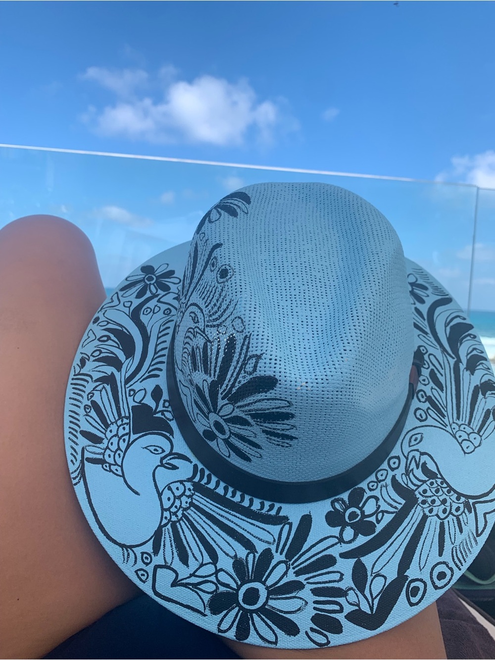 Hand painted Panama Hat from Mexico